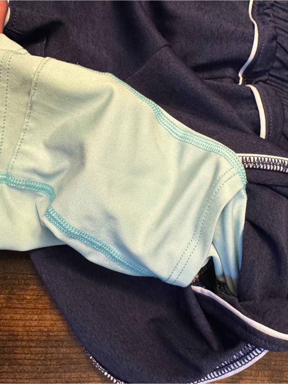Brooks Mint Green and Navy Running Shorts - Picture 5 of 6